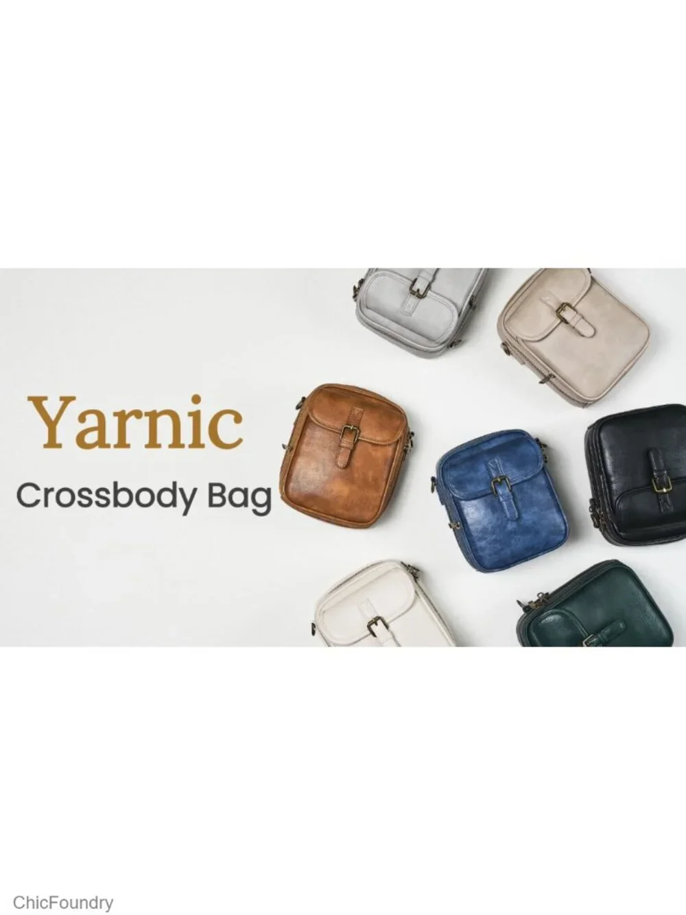 Vegan Leather Crossbody Bag with Card Slots RFID Blocking